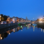 Vue sur la Liffey de nuit, Dublin